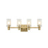 Modern Brass Bathroom Vanity Lighting with Frosted Glass - 4 Light