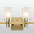 Modern Brass Bathroom Vanity Lighting with Frosted Glass - 4 Light