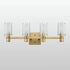 Modern Brass Bathroom Vanity Lighting with Frosted Glass - 4 Light