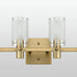 Modern Brass Bathroom Vanity Lighting with Frosted Glass - 4 Light