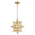 Marciana Gold Moravian Star Pendant Light with Seeded Glass 15 Inches