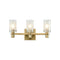 Modern Brass Bathroom Vanity Lighting with Frosted Glass - 3 Light