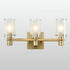 Modern Brass Bathroom Vanity Lighting with Frosted Glass - 3 Light