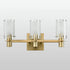Modern Brass Bathroom Vanity Lighting with Frosted Glass - 3 Light