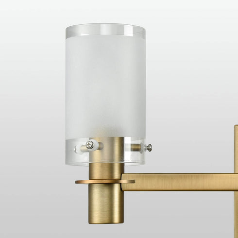 Modern Brass Bathroom Vanity Lighting with Frosted Glass - 3 Light