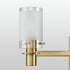 Modern Brass Bathroom Vanity Lighting with Frosted Glass - 3 Light