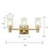 Modern Brass Bathroom Vanity Lighting with Frosted Glass - 3 Light