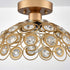 Gold Semi Flush Mount Ceiling Light Crystal Ceiling Hallway Light Fixtures