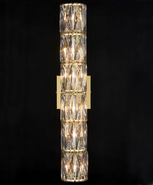 Gold Wall Sconce Modern 6-Light Crystal Light Bathroom Wall Lighting