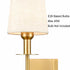 Gold Wall Sconce Sets of 2 Beige Linen Shade Plug-in Porch Light