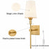 Gold Wall Sconce Sets of 2 Beige Linen Shade Plug-in Porch Light