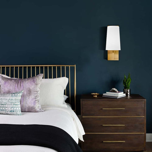 Gold Wall Sconce Sets of 2 Modern Beige Fabric Shade Wall Lamps