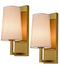 Gold Wall Sconce Sets of 2 Modern Beige Fabric Shade Wall Lamps