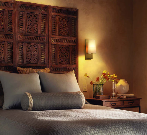 Gold Wall Sconce Sets of 2 Modern Beige Fabric Shade Wall Lamps