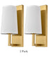Gold Wall Sconce Sets of 2 Modern Beige Fabric Shade Wall Lamps