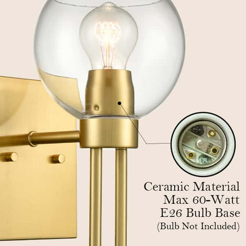 Gold Wall Sconce with Glass Shade Globe Wall Light Fixtures