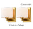 Gold Wall Sconces Set of Two Fabric Shade Wall Lamps for Bedroom