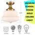 Modern Gold Semi Flush Mount Ceiling Light Schoolhouse Fixture