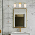 Modern Gold Bathroom Light Fixture 3-Light Milk Glass Vanity Light