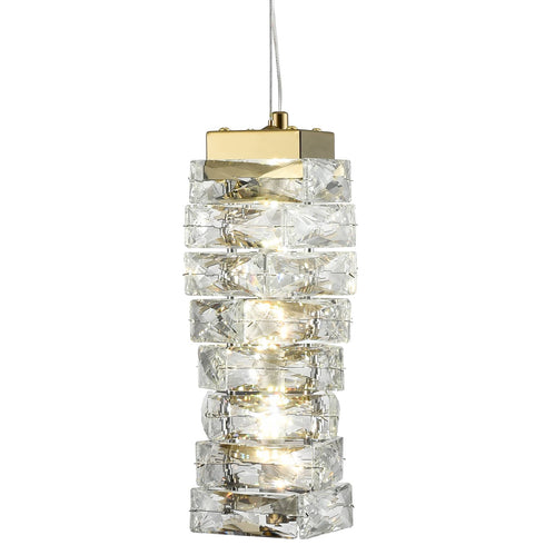 Modern Mini Crystal Pendant Light Gold LED 8-Watt, 4000K
