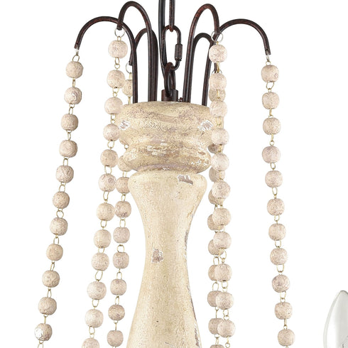 Handmade Distressed Candle Chandelier with 6 Lights