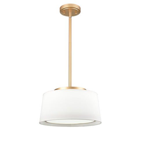 Modern Pendant Light Fabric Drum Shade LED