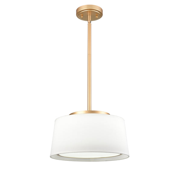 Modern Pendant Light Fabric Drum Shade LED