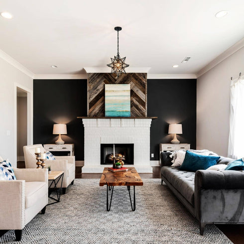 16 Inch Modern Star Pendant Light Boho Black Hanging Pendant Light