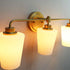 Modern Gold Bathroom Light Fixture 3-Light Milk Glass Vanity Light