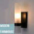 Black Vanity Light Bathroom Sconces Frosted Cylinder Glass