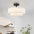 Modern LED Ceiling Lights Black Drum Fixture, Color-Selectable