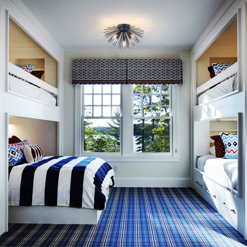 Indsutrial Sputnik Flush Mount Ceiling Light Black Light Fixture