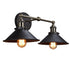 Industrial Antique Bronze Wall Sconce 2-Light Metal Fixture