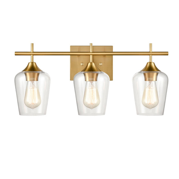 Lighting Brass Wall Sconce Bathroom Vanity 3-Light