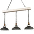 Talamone Industrial Adjustable Black Kitchen Island Lighting 3 Light Barn Shape Pendant Lights