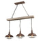 Spello Industrial Adjustable Rustic Wood Accent Kitchen Island Lighting 3 Light