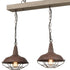 Spello Industrial Adjustable Rustic Wood Accent Kitchen Island Lighting 3 Light