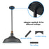 Industrial Barn Pendant Light Rod Adjustable Kitchen Lighting Black