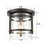 Cava de' Tirreni Industrial Black Flush Mount Ceiling Light with Clear Glass Shade