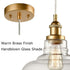 Industrial Brass Glass Pendant Lights Kitchen Island Pendant Lighting