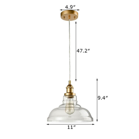Industrial Brass Glass Pendant Lights Kitchen Island Pendant Lighting