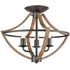 Industrial Ceiling Light Fixture Semi Flush Mount 3-Light