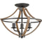 Industrial Ceiling Light Fixture Semi Flush Mount 3-Light