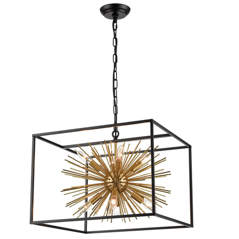 Industrial Chandelier 8-Light Cube Pendant Light Modern Kitchen Island