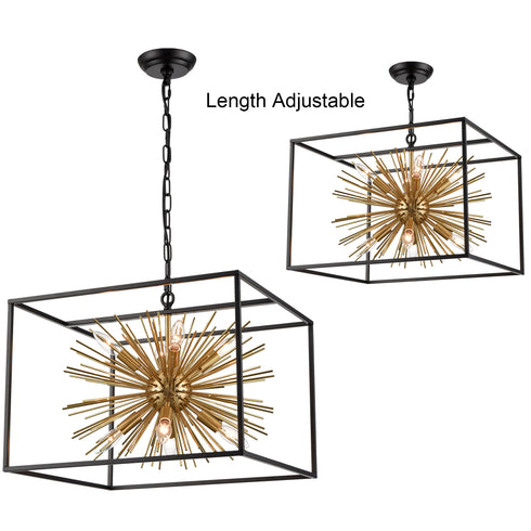 Industrial Chandelier 8-Light Cube Pendant Lights Modern Kitchen Island
