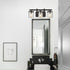 Industrial Glass Bathroom Vanity Light Bronze Sconce 3-Light