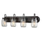 Industrial Glass Mason Jar Bathroom Wall Sconces Bronze 4-Light