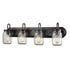 Industrial Glass Mason Jar Bathroom Wall Sconces Bronze 4-Light