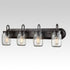 Industrial Glass Mason Jar Bathroom Wall Sconces Bronze 4-Light
