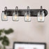 Industrial Glass Mason Jar Bathroom Wall Sconces Bronze 4-Light